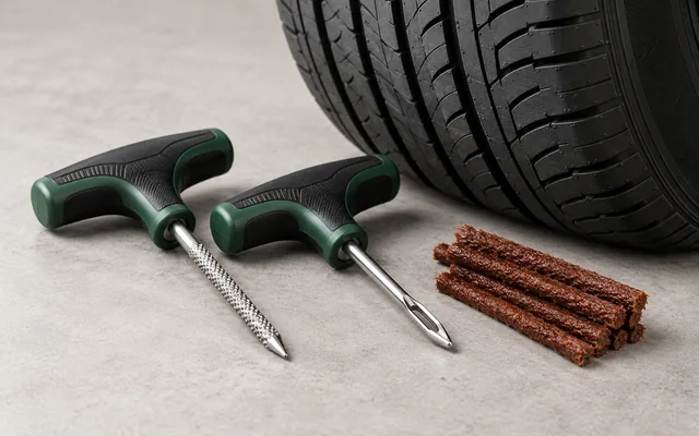 Ferramentas e refis para reparo externo de pneu automotivo
